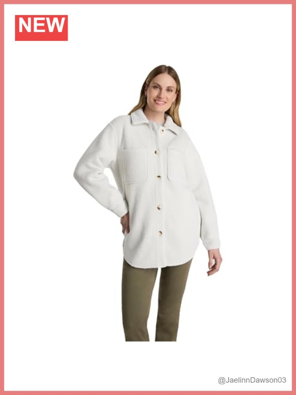Martha Stewart Fleece Shacket Cozy Lightweight Casual Jacket